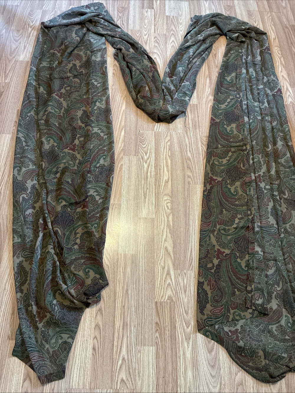 American Living Paisley Sheer Curtain Panel in Olive Green and Brown